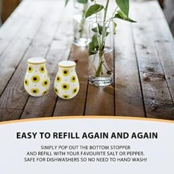 Unflower Salt And Pepper Shaker Set In Decorative Sunflower Box-Sunflower Décor - Sunflower Kitchen -Yellow And White Salt And Pepper Shakers 12 Unflower Salt And Pepper Shaker Set In Decorative Sunflower Box-Sunflower Décor - Sunflower Kitchen -Yellow And White Salt And Pepper Shakers -Peugeot Shop 51g8hMkWqxL