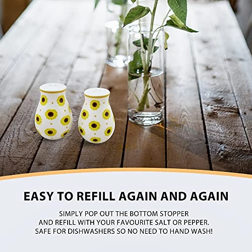 Unflower Salt And Pepper Shaker Set In Decorative Sunflower Box-Sunflower Décor - Sunflower Kitchen -Yellow And White Salt And Pepper Shakers 6 Unflower Salt And Pepper Shaker Set In Decorative Sunflower Box-Sunflower Décor - Sunflower Kitchen -Yellow And White Salt And Pepper Shakers - Image 6