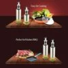Stainless Steel Olive Oil Dispenser Bottle, 10oz Glass Cooking Oil & Vinegar Cruet For Kitchen And BBQ