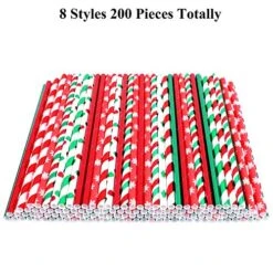 200 Pieces Christmas Foil Paper Straws Red Green White Stripe And Dots Christmas Tree Snowflake Biodegradable Drinking Straws For Christmas Party Supplies, 8 Style 9 200 Pieces Christmas Foil Paper Straws Red Green White Stripe And Dots Christmas Tree Snowflake Biodegradable Drinking Straws For Christmas Party Supplies, 8 Style -Peugeot Shop 51gGcgxQ6JL