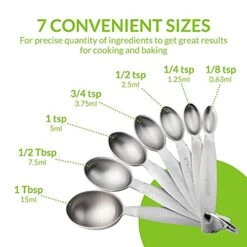 - Oval Stainless Steel Metal Measuring Spoons Set, Easy To Read Dual Measurements For Dry And Liquid Ingredients, Medicine And More, Kitchen Essentials, Set Of 7 -Peugeot Shop 51gMkDluIOL
