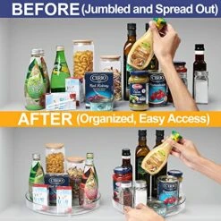 Lazy Susan Organizers, 4 Pack 10.6” Clear Lazy Susan Turntable For Kitchen, Cabinet, Fridge, Pantry, Countertop, Bathroom Storage 13 Lazy Susan Organizers, 4 Pack 10.6” Clear Lazy Susan Turntable For Kitchen, Cabinet, Fridge, Pantry, Countertop, Bathroom Storage -Peugeot Shop 51gNU4n3zHL