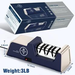 Professional Electric Knife Sharpeners For Kitchen Knives With Diamond Abrasives And Precision Angle Guides, Multifunctional 3-Stage Slots, Applicable To Straight Knife And Ceramic Knife -Peugeot Shop 51gNk7XDdwL