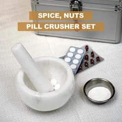 Luxury Namibia Africa Marble Mortar And Pestle Set, Grinder Bowl For Guacamole, Salsa, Pill Crusher, Spice, Herb, Garlic, Nut, Heavy Duty Grinder For Kitchen(Namib Fantasy) -Peugeot Shop 51gOOmgb3UL