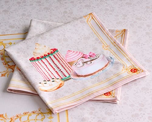 D' Hermine Napkins 100% Cotton Premium Set Of 4 Decorative Easter Cloth Napkin Washable Dinner Napkins For Holiday, Dinner, Wedding, Baby Shower & Dining - Pastries (20”x20”) 4 D' Hermine Napkins 100% Cotton Premium Set Of 4 Decorative Easter Cloth Napkin Washable Dinner Napkins For Holiday, Dinner, Wedding, Baby Shower & Dining - Pastries (20”x20”) - Image 4
