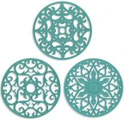 Silicone Trivet ME.FAN 3 Set Silicone Trivet Mat - Multi-Use Intricately Carved Insulated Flexible Durable Non Slip Coasters (Black) -Peugeot Shop 51gSdmMgf2L. AC