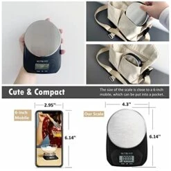Digital Food Scale Small Kitchen Scales Weight In Grams And OZ For Cooking Baking Weight Loss, Stainless Steel Tare & Backlit LCD Display, Black 10 Digital Food Scale Small Kitchen Scales Weight In Grams And OZ For Cooking Baking Weight Loss, Stainless Steel Tare & Backlit LCD Display, Black -Peugeot Shop 51gVETwhJ9L