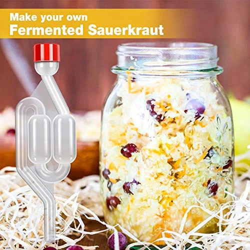 ONEBOM Fermentation Airlock 3 Pack, S Type Airlock Twin Bubble With Grommets For Wine Sauerkraut Making 5 ONEBOM Fermentation Airlock 3 Pack, S Type Airlock Twin Bubble With Grommets For Wine Sauerkraut Making - Image 5