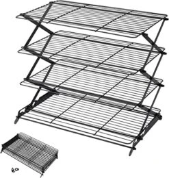 Geesta 2/3/4-Tier Upgraded Collapsible Cooling Rack With Adjustable 3 Setting Design Stackable Roasting Cooking Drying Wire Cooling Rack For Cookies Baking Gifts For Women 16 Geesta 2/3/4-Tier Upgraded Collapsible Cooling Rack With Adjustable 3 Setting Design Stackable Roasting Cooking Drying Wire Cooling Rack For Cookies Baking Gifts For Women -Peugeot Shop 51gZK05rPkL. AC