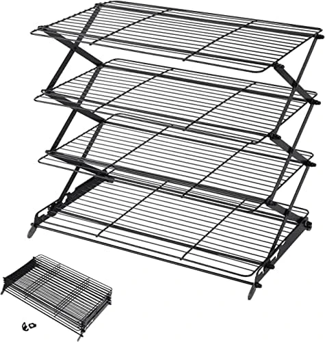 Geesta 2/3/4-Tier Upgraded Collapsible Cooling Rack With Adjustable 3 Setting Design Stackable Roasting Cooking Drying Wire Cooling Rack For Cookies Baking Gifts For Women 8 Geesta 2/3/4-Tier Upgraded Collapsible Cooling Rack With Adjustable 3 Setting Design Stackable Roasting Cooking Drying Wire Cooling Rack For Cookies Baking Gifts For Women - Image 8