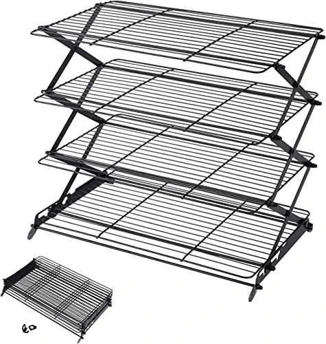 Geesta 2/3/4-Tier Upgraded Collapsible Cooling Rack With Adjustable 3 Setting Design Stackable Roasting Cooking Drying Wire Cooling Rack For Cookies Baking Gifts For Women 1 Geesta 2/3/4-Tier Upgraded Collapsible Cooling Rack With Adjustable 3 Setting Design Stackable Roasting Cooking Drying Wire Cooling Rack For Cookies Baking Gifts For Women