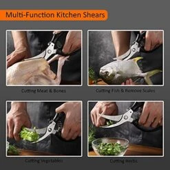 GENERIC Heavy Duty Poultry Shears - Kitchen Scissors For Cutting Chicken, Poultry, Game, Meat, Fish, Lobster, Crab, Herbs, Chopping Vegetables - Spring Loaded Anti-Slip Handle & Safety Lock -Peugeot Shop 51gazQhNa5L