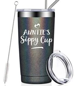 Gifts For Aunt - Best Aunt Ever Gifts - Auntie Gifts From Niece, Nephew - Funny Birthday Christmas Gifts For Auntie, New Aunt, First Time Aunt - Vacuum Insulated Tumbler Cup