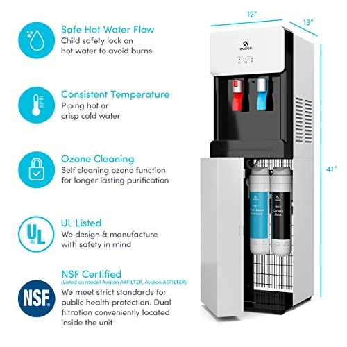A7BOTTLELESS Self Cleaning Touchless Bottleless Cooler Dispenser-Hot & Cold Water Child Safety Lock, UL/Energy Star, White 3 A7BOTTLELESS Self Cleaning Touchless Bottleless Cooler Dispenser-Hot & Cold Water Child Safety Lock, UL/Energy Star, White - Image 3