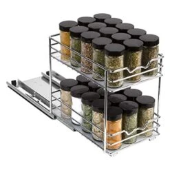 HOLDN’ STORAGE Spice Rack Organizer For Cabinet, Heavy Duty - Pull Out Spice Rack 5 Year Warranty- 6-1/2"Wx10-3/8 Dx8-7/8 H Requires A 6.9” Cabinet Opening