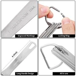 Measuring Cups And Spoons Set Of 15 Pcs, 7 Stainless Steel Stackable Heavy Measuring Cups, 8 Measuring Spoons, Metal Measuring Spoons And Cups For Dry Or Wet Ingredients During Baking. -Peugeot Shop 51h3MI2XzsL