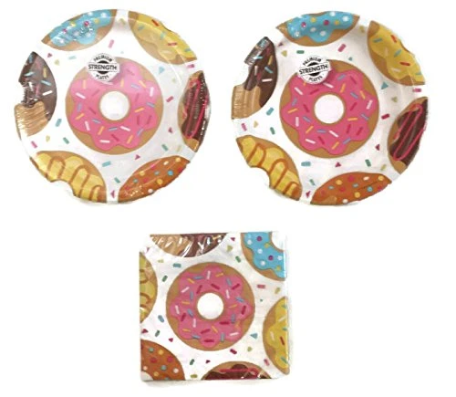 Donut Time Party Plates (16) Napkins (16) Party Bundle 1 Donut Time Party Plates (16) Napkins (16) Party Bundle