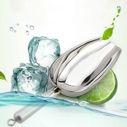 Metal Ice Scoop 6 Ounces, Small Stainless Steel 8.25 Inch Food Scoops For Kitchen Party Bar Wedding, Heavy Duty & Anti Rust, Superb Mirror Polish Surface, Easy Clean & Dishwasher Safe. By Kenbutsu. -Peugeot Shop 51h8HSgosqS