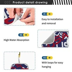 2 Pack Kitchen Faucet Mat Absorbent Washable Sink Splash Guard Faucet Drip Drying Mat Bar Countertop Water Catcher Mat Large 30x5 Inch, Usa Flag