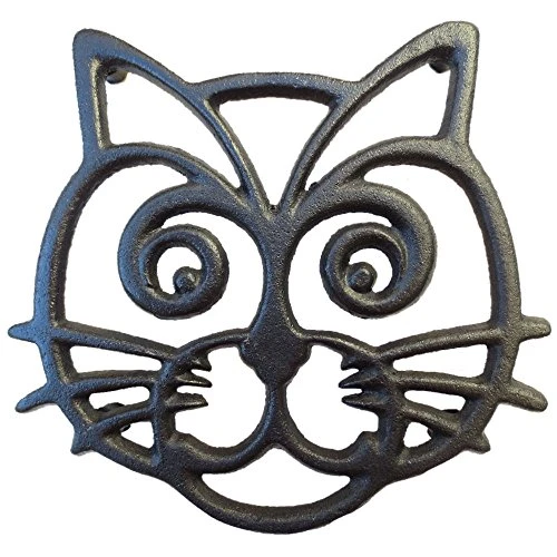 T Trivet - Black Cast Iron - For Kitchen & Dining Table - More Than One Makes A Set For Counter, Wall Art Or Decoration Accessory - Housewarming & Cat Lover Gifts - 6.6 By 6.3 In 1 T Trivet - Black Cast Iron - For Kitchen & Dining Table - More Than One Makes A Set For Counter, Wall Art Or Decoration Accessory - Housewarming & Cat Lover Gifts - 6.6 By 6.3 In