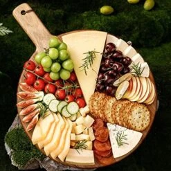 Wood Cutting Board With Handle, 16x8.2inch Acacia Wooden Serving Board For Kitchen, Cheese Charcuterie Board For Meat, Bread, Vegetables & Fruits (Gift Box Included) -Peugeot Shop 51hFl5hCa5L. AC