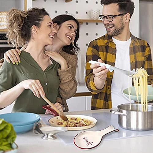 Red Ceramic Spoon Rest For Stove Top - White Spoon Rest For Kitchen Counter - Spanish Ceramic Spoon Rests For Cooking - Large Farmhouse Spoon Rest Ceramic - Utensil Coffee Spoon Holder Rest 5 Red Ceramic Spoon Rest For Stove Top - White Spoon Rest For Kitchen Counter - Spanish Ceramic Spoon Rests For Cooking - Large Farmhouse Spoon Rest Ceramic - Utensil Coffee Spoon Holder Rest - Image 5