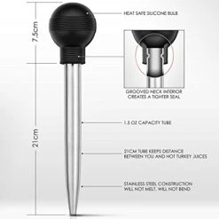 Steel Turkey Baster & Barbecue Basting Brush, With Flavor Injector And Cleaning Brush - By MiiKO -Peugeot Shop 51hHYN7t7YL