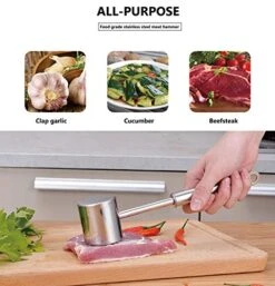 Meat Tenderizer/hammer/tongs-stainless Steel-double-sided Tool For Softening, Smoothing And Hitting Venice, Pork, Veal, Lamb, Chicken, Steak And Turkey-dishwasher-safe 7 Meat Tenderizer/hammer/tongs-stainless Steel-double-sided Tool For Softening, Smoothing And Hitting Venice, Pork, Veal, Lamb, Chicken, Steak And Turkey-dishwasher-safe -Peugeot Shop 51hJA0M7jAL