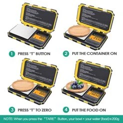 Digital Pocket Scale, 200g/ 0.01g Mini Scale, Portable Food Scale, Electronic Smart Scale, Jewelry Scale With Backlight LCD, 6 Units, Tare Function, Stainless Steel, Battery Included, Yellow 10 Digital Pocket Scale, 200g/ 0.01g Mini Scale, Portable Food Scale, Electronic Smart Scale, Jewelry Scale With Backlight LCD, 6 Units, Tare Function, Stainless Steel, Battery Included, Yellow -Peugeot Shop 51hKk80DKrL