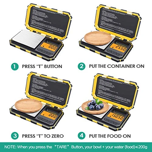 Digital Pocket Scale, 200g/ 0.01g Mini Scale, Portable Food Scale, Electronic Smart Scale, Jewelry Scale With Backlight LCD, 6 Units, Tare Function, Stainless Steel, Battery Included, Yellow 5 Digital Pocket Scale, 200g/ 0.01g Mini Scale, Portable Food Scale, Electronic Smart Scale, Jewelry Scale With Backlight LCD, 6 Units, Tare Function, Stainless Steel, Battery Included, Yellow - Image 5