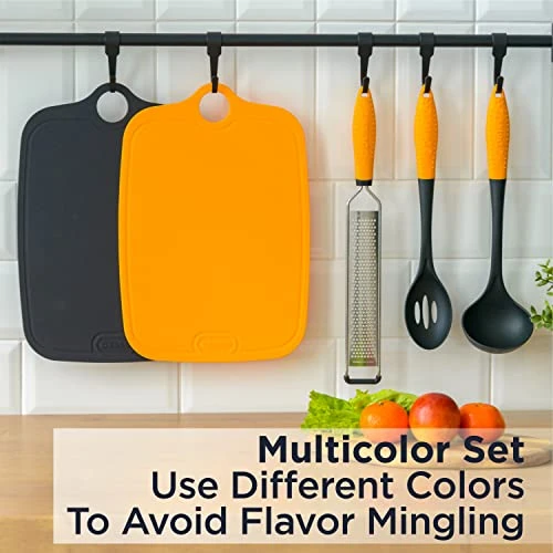 LUX Durable TPU Cutting Boards For Kitchen, Set Of 2, Double-Sided Non-Slip Chopping Board, Built-in Ruler, Flexible Large Cutting Board, Deep Juice Grooves, Dishwasher Safe 7 LUX Durable TPU Cutting Boards For Kitchen, Set Of 2, Double-Sided Non-Slip Chopping Board, Built-in Ruler, Flexible Large Cutting Board, Deep Juice Grooves, Dishwasher Safe - Image 7