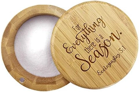 Salt Cellar Bamboo Storage Box With Magnetic Swivel Lid, 6 Ounce Capacity, You Are The Salt Of The Earth Matthew 5:13 Engraved On Lid 6 Salt Cellar Bamboo Storage Box With Magnetic Swivel Lid, 6 Ounce Capacity, You Are The Salt Of The Earth Matthew 5:13 Engraved On Lid - Image 6