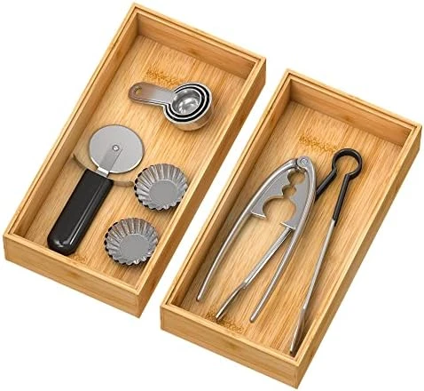 Bamboo Drawer Organizer Storage Box Kitchen - Wood Stackable Tray Utensil Organizer For Office Drawers, Cabinets, Shelves, Pantry, Or Bathroom Counter, Drawer Dividers For Silverware Set Of 2, 15x6x2.5 Inch 10 Bamboo Drawer Organizer Storage Box Kitchen - Wood Stackable Tray Utensil Organizer For Office Drawers, Cabinets, Shelves, Pantry, Or Bathroom Counter, Drawer Dividers For Silverware Set Of 2, 15x6x2.5 Inch - Image 10