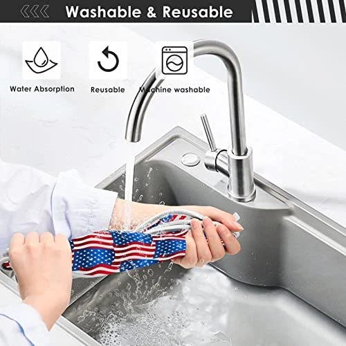 2 Pack Kitchen Faucet Mat Absorbent Washable Sink Splash Guard Faucet Drip Drying Mat Bar Countertop Water Catcher Mat Large 30x5 Inch American Flag Wave 3 2 Pack Kitchen Faucet Mat Absorbent Washable Sink Splash Guard Faucet Drip Drying Mat Bar Countertop Water Catcher Mat Large 30x5 Inch American Flag Wave - Image 3