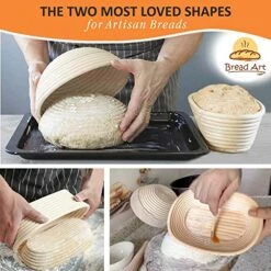 Anneton Bread Proofing Basket Set-A Complete Sourdough Proofing Basket Kit Of 9 Inch Round And 10 Inch Oval Bread Baskets With Cloth Liners Dough Scrapers Dough Whisk Bread Lame And Cleaning Brush -Peugeot Shop 51hVipzDPfL