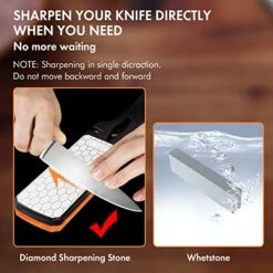 5-In-1 Knife Sharpener, Double-Sided Diamond Knife Sharpening Stone With 3 Slots For Coarse And Fine Grinding, Professional Sharpening Tool Knife Sharpeners For Knives Scissors (400/1000 Grit) -Peugeot Shop 51hcZJ8xHeL