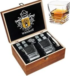 𝗕𝗘𝗦𝗧 𝗚𝗜𝗙𝗧: Whiskey Rocks Glasses Gift Set - Heavy Base Crystal Glass For Scotch Bourbon Drinker - Whisky Chilling Stones In Wooden Gift Box - Burbon Gift Set For Men Idea -Peugeot Shop 51hg3Ql3XgL. AC 1