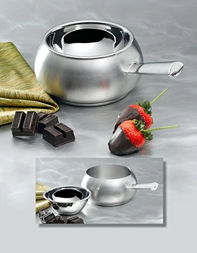 5150SS Stainless Steel Induction Bottom Fondue Pot With Tapered Handle, 6" Diameter X 4" Height 2 5150SS Stainless Steel Induction Bottom Fondue Pot With Tapered Handle, 6" Diameter X 4" Height - Image 2