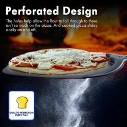 Pizza Peel, 12 Inch Perforated Pizza Peel, Professional Aluminum Pizza Paddle, Restaurant Grade, Long Handle Non-stick Metal Pizza Peel, Lightweight Accessories For Outdoor Pizza Oven -Peugeot Shop 51hmKtrHhnL
