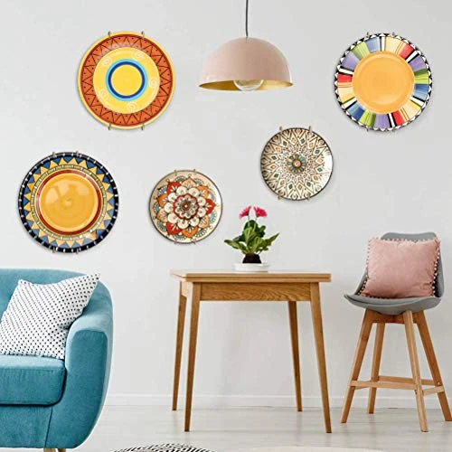 12 Pack Wall Plate Hangers 6/8/10 Inch Invisible Vertical Plate Holders With 12Pcs Wall Hooks For Decorative Plates Antique Plates And Art 2 12 Pack Wall Plate Hangers 6/8/10 Inch Invisible Vertical Plate Holders With 12Pcs Wall Hooks For Decorative Plates Antique Plates And Art - Image 2