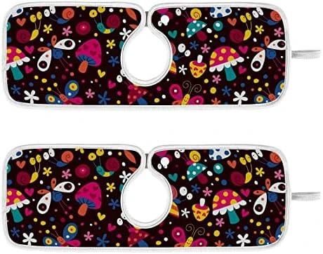 2 Pack Kitchen Faucet Mat Absorbent Washable Sink Splash Guard Faucet Drip Drying Mat Bar Countertop Water Catcher Mat Large 30x5 Inch Flowers Butterflies Mushroom Snails Pattern Kids 6 2 Pack Kitchen Faucet Mat Absorbent Washable Sink Splash Guard Faucet Drip Drying Mat Bar Countertop Water Catcher Mat Large 30x5 Inch Flowers Butterflies Mushroom Snails Pattern Kids - Image 6