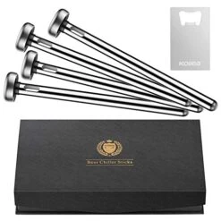Beer Chiller Stick For Bottles, Unique Beer Gifts For Men And Boyfriend - Great Gift Ideas For Christmas, New Year, Thanksgiving, Father's Day, Valentine's Day, Birthday (4 Pack)