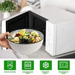 8.3" Large Salad Soup Ramen Bowls, 68 OZ Super Stackable Round Fine Porcelain Cereal Pasta Serving Bowl Sets, 2 Pack - Microwavable Ceramic Bowls - Heat And Cold Resistant Porcelain -Peugeot Shop 51i4O1Et6HL