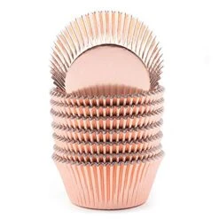 Rose Gold Foil Cupcake Liners Standard Muffin Baking Cups, 200-count