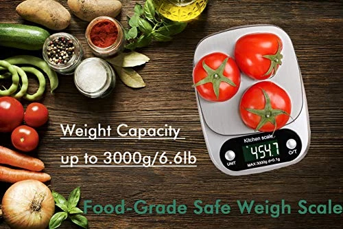Digital Kitchen Food Scale 3000g/0.1g Multifunction Weight Scale Gram Ounces, Electronic Jewelry Scale High Precision LCD Display/Stainless Steel/Tare/G OZ ML CT KG TL LB FL:OZ/Batteries Included 4 Digital Kitchen Food Scale 3000g/0.1g Multifunction Weight Scale Gram Ounces, Electronic Jewelry Scale High Precision LCD Display/Stainless Steel/Tare/G OZ ML CT KG TL LB FL:OZ/Batteries Included - Image 4