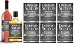 Uit Up Groomsmen Proposal Gold And Silver Foil Stamped Bottle Stickers - 1 Best Man Label And 6 Groomsmen Labels, Will You Be My Groomsman Proposal Gift Set, Waterproof (7 Piece)