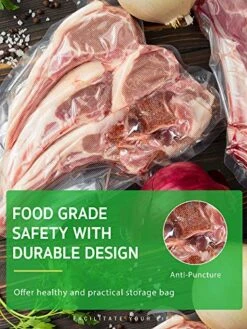 Vacuum Sealer Bags, 6 Pack 3 Rolls 11" X 20' And 3 Rolls 8" X 20' Commercial Grade Bag Rolls, Food Vac Bags For Storage, Meal Prep Or Sous Vide 10 Vacuum Sealer Bags, 6 Pack 3 Rolls 11" X 20' And 3 Rolls 8" X 20' Commercial Grade Bag Rolls, Food Vac Bags For Storage, Meal Prep Or Sous Vide -Peugeot Shop 51iBvd8pZXL