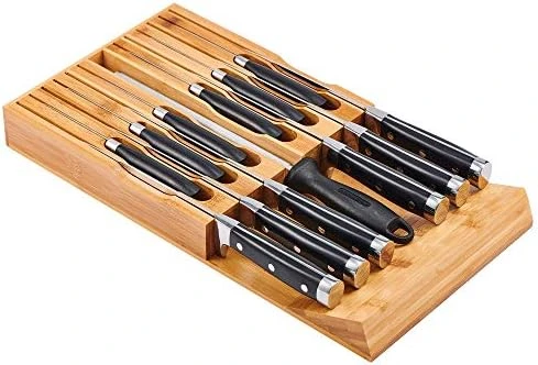 In-Drawer Bamboo Knife Block, Drawer Knife Set Storage, Knife Organizer And Holder With Slots For 16 Knives And 1 Sharpening Steel (Not Included)-Kitchen Drawer, Counter Top 4 In-Drawer Bamboo Knife Block, Drawer Knife Set Storage, Knife Organizer And Holder With Slots For 16 Knives And 1 Sharpening Steel (Not Included)-Kitchen Drawer, Counter Top - Image 4