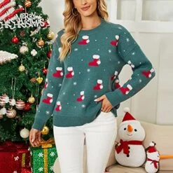 Womens Causal Loose Crewneck Cute Loose Tops Christmas Print Long Sleeve Plus Size Sweatshirts Pullover Top Streetwear -Peugeot Shop 51iJ03sIPRL