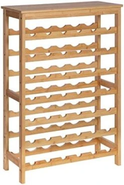 Songmics 42-Bottle Wine Rack Free Standing Floor, 7-Tier Display Wine Storage Shelves With Table Top, Bamboo Wobble-Free Bottle Holder For Kitchen Bar Dining Room Living Room, Espresso UKWR27BR -Peugeot Shop 51iJMJU5rrL. AC